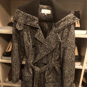 Calvin Klein coat SZ 10, black and White Tweed